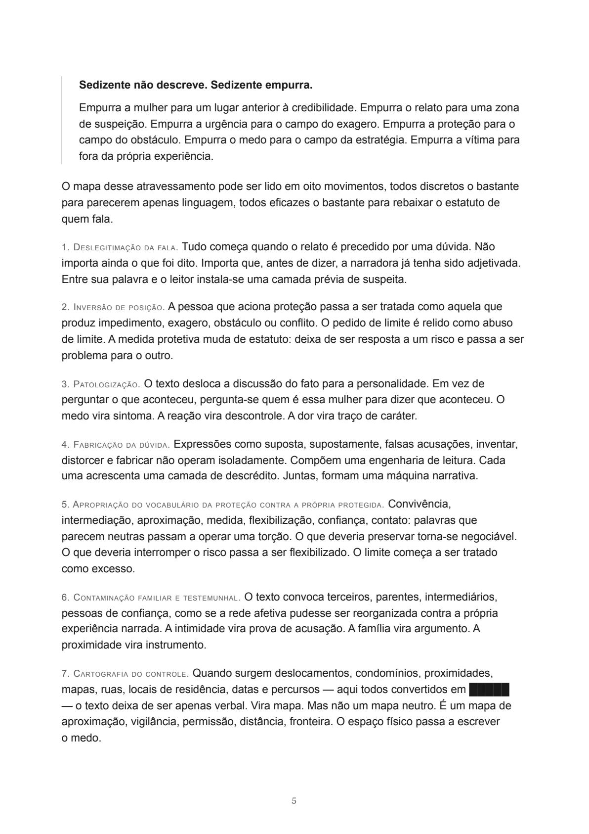 Página 5 do documento original Mapa de atravessamento / Anatomia do Acorrentamento.