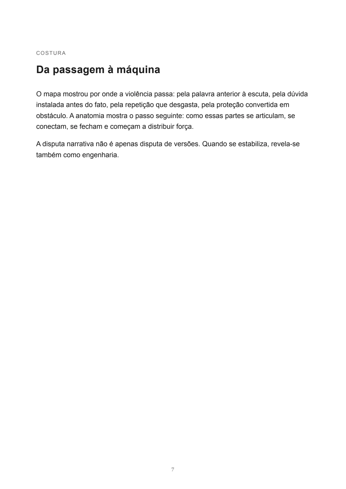 Página 7 do documento original Mapa de atravessamento / Anatomia do Acorrentamento.