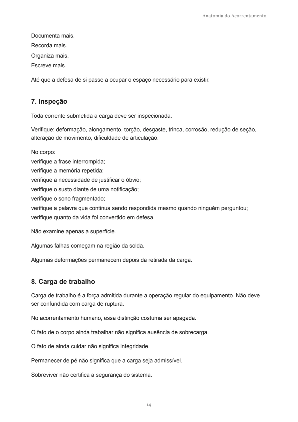 Página 14 do documento original Mapa de atravessamento / Anatomia do Acorrentamento.